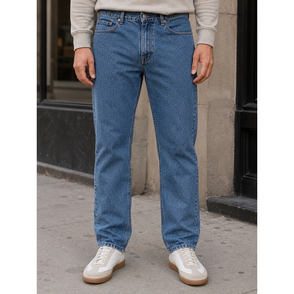 Levi's 505 Regular Fit Dad Jeans Mens 36x30 Blue Medium Wash Straight Leg Denim
